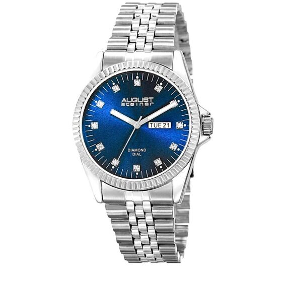 August Steiner Diamond Blue Dial Men's Watch AS8169BU - Picture 1 of 6